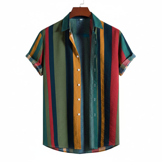 Colorful striped shirt on a white background