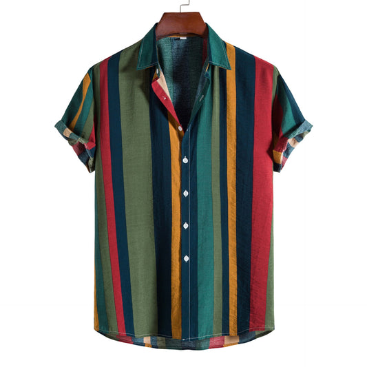 Colorful striped shirt on a white background